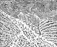 It is late in the year, late in December�the shortest day and longest night of the year. A clump of trees in an impassable landscape stand with crowns peaked together. The rough dressing dished out by the storms has given them a humble pose. Field and meadow have been lashed into a scarred, vicious surface. The howling winds of this longest night tear shady beings across the skies on wild rides. The darkness of this most harsh night has exposed every sound.